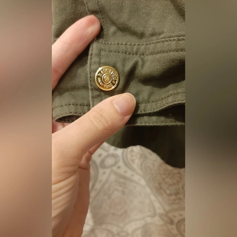 Kate Spade Utility Jacket Girls 10 Army Green Ruffle